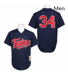 Mens Mitchell and Ness 1991 Minnesota Twins 34 Kirby Puckett Replica Navy Blue Throwback MLB Jersey Mens Mitchell and Ness 1991 Minnesota Twins 34 Kirby Puckett Replica Navy Blue Throwback MLB Jersey