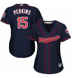 Womens Majestic Minnesota Twins 15 Glen Perkins Replica Navy Blue Alternate Road Cool Base MLB Jersey Womens Majestic Minnesota Twins 15 Glen Perkins Replica Navy Blue Alternate Road Cool Base MLB Jersey