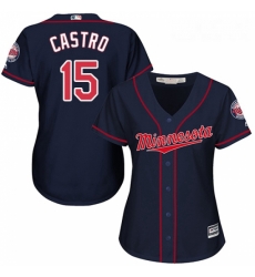 Womens Majestic Minnesota Twins 15 Jason Castro Replica Navy Blue Alternate Road Cool Base MLB Jersey Womens Majestic Minnesota Twins 15 Jason Castro Replica Navy Blue Alternate Road Cool Base MLB Jersey