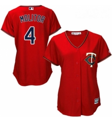 Womens Majestic Minnesota Twins 4 Paul Molitor Replica Scarlet Alternate Cool Base MLB Jersey Womens Majestic Minnesota Twins 4 Paul Molitor Replica Scarlet Alternate Cool Base MLB Jersey