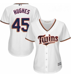 Womens Majestic Minnesota Twins 45 Phil Hughes Authentic White Home Cool Base MLB Jersey Womens Majestic Minnesota Twins 45 Phil Hughes Authentic White Home Cool Base MLB Jersey