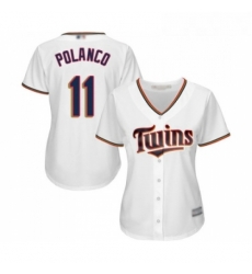 Womens Minnesota Twins 11 Jorge Polanco Replica White Home Cool Base Baseball Jersey Womens Minnesota Twins 11 Jorge Polanco Replica White Home Cool Base Baseball Jersey