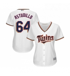 Womens Minnesota Twins 64 Willians Astudillo Replica White Home Cool Base Baseball Jersey Womens Minnesota Twins 64 Willians Astudillo Replica White Home Cool Base Baseball Jersey
