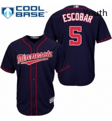 Youth Majestic Minnesota Twins 5 Eduardo Escobar Replica Navy Blue Alternate Road Cool Base MLB Jersey Youth Majestic Minnesota Twins 5 Eduardo Escobar Replica Navy Blue Alternate Road Cool Base MLB Jersey