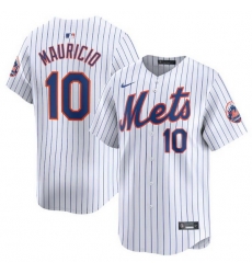 Men New York Mets 10 Ronny Mauricio White 2024 Home Limited Stitched Baseball Jersey Men New York Mets 10 Ronny Mauricio White 2024 Home Limited Stitched Baseball Jersey