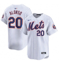 Men New York Mets 20 Pete Alonso White 2024 Home Limited Stitched Baseball Jersey Men New York Mets 20 Pete Alonso White 2024 Home Limited Stitched Baseball Jersey