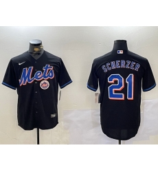 Men New York Mets 21 Max Scherzer Black Cool Base Stitched Baseball Jersey 1 Men New York Mets 21 Max Scherzer Black Cool Base Stitched Baseball Jersey 1