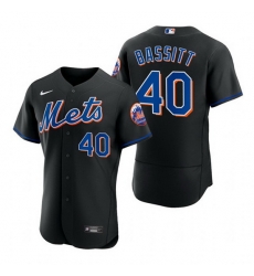 Men New York Mets 40 Chris Bassitt Black Flex Base Stitched jersey Men New York Mets 40 Chris Bassitt Black Flex Base Stitched jersey