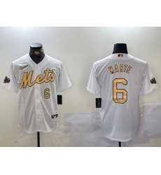 Men New York Mets 6 Starling Marte 2022 All Star White Cool Base Stitched Baseball Jersey 2 Men New York Mets 6 Starling Marte 2022 All Star White Cool Base Stitched Baseball Jersey 2