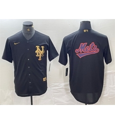 Men New York Mets Black Team Big Logo Cool Base Stitched Baseball Jersey 2 Men New York Mets Black Team Big Logo Cool Base Stitched Baseball Jersey 2