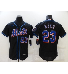 Men New York Mets Javier Baez 23 Nike Black Blue Alternate MLB Jersey Men New York Mets Javier Baez 23 Nike Black Blue Alternate MLB Jersey