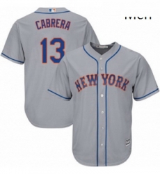 Mens Majestic New York Mets 13 Asdrubal Cabrera Replica Grey Road Cool Base MLB Jersey Mens Majestic New York Mets 13 Asdrubal Cabrera Replica Grey Road Cool Base MLB Jersey