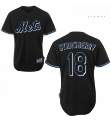 Mens Majestic New York Mets 18 Darryl Strawberry Replica Black Fashion MLB Jersey Mens Majestic New York Mets 18 Darryl Strawberry Replica Black Fashion MLB Jersey