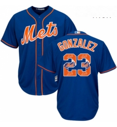Mens Majestic New York Mets 23 Adrian Gonzalez Authentic Royal Blue Team Logo Fashion Cool Base MLB Jersey Mens Majestic New York Mets 23 Adrian Gonzalez Authentic Royal Blue Team Logo Fashion Cool Base MLB Jersey