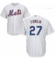 Mens Majestic New York Mets 27 Jeurys Familia Replica White Home Cool Base MLB Jersey Mens Majestic New York Mets 27 Jeurys Familia Replica White Home Cool Base MLB Jersey