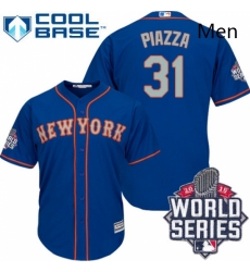 Mens Majestic New York Mets 31 Mike Piazza Replica Royal Blue Alternate Road Cool Base 2015 World Series MLB Jersey Mens Majestic New York Mets 31 Mike Piazza Replica Royal Blue Alternate Road Cool Base 2015 World Series MLB Jersey