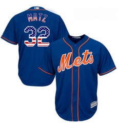 Mens Majestic New York Mets 32 Steven Matz Authentic Royal Blue USA Flag Fashion MLB Jersey Mens Majestic New York Mets 32 Steven Matz Authentic Royal Blue USA Flag Fashion MLB Jersey