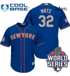 Mens Majestic New York Mets 32 Steven Matz Replica Royal Blue Alternate Road Cool Base 2015 World Series MLB Jersey Mens Majestic New York Mets 32 Steven Matz Replica Royal Blue Alternate Road Cool Base 2015 World Series MLB Jersey