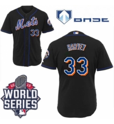 Mens Majestic New York Mets 33 Matt Harvey Authentic Black Cool Base 2015 World Series MLB Jersey Mens Majestic New York Mets 33 Matt Harvey Authentic Black Cool Base 2015 World Series MLB Jersey