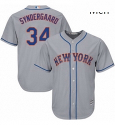 Mens Majestic New York Mets 34 Noah Syndergaard Replica Grey Road Cool Base MLB Jersey Mens Majestic New York Mets 34 Noah Syndergaard Replica Grey Road Cool Base MLB Jersey
