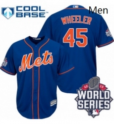 Mens Majestic New York Mets 45 Zack Wheeler Authentic Royal Blue Alternate Home Cool Base 2015 World Series MLB Jersey Mens Majestic New York Mets 45 Zack Wheeler Authentic Royal Blue Alternate Home Cool Base 2015 World Series MLB Jersey