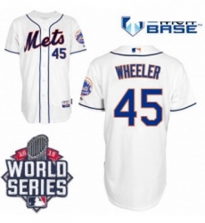 Mens Majestic New York Mets 45 Zack Wheeler Replica White Alternate Cool Base 2015 World Series MLB Jersey Mens Majestic New York Mets 45 Zack Wheeler Replica White Alternate Cool Base 2015 World Series MLB Jersey