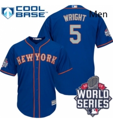 Mens Majestic New York Mets 5 David Wright Authentic Royal Blue Alternate Road Cool Base 2015 World Series MLB Jersey Mens Majestic New York Mets 5 David Wright Authentic Royal Blue Alternate Road Cool Base 2015 World Series MLB Jersey