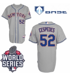 Mens Majestic New York Mets 52 Yoenis Cespedes Replica Grey Road Cool Base 2015 World Series MLB Jersey Mens Majestic New York Mets 52 Yoenis Cespedes Replica Grey Road Cool Base 2015 World Series MLB Jersey
