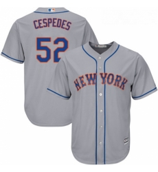 Mens Majestic New York Mets 52 Yoenis Cespedes Replica Grey Road Cool Base MLB Jersey Mens Majestic New York Mets 52 Yoenis Cespedes Replica Grey Road Cool Base MLB Jersey