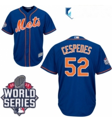 Mens Majestic New York Mets 52 Yoenis Cespedes Replica Royal Blue Alternate Home Cool Base 2015 World Series MLB Jersey Mens Majestic New York Mets 52 Yoenis Cespedes Replica Royal Blue Alternate Home Cool Base 2015 World Series MLB Jersey