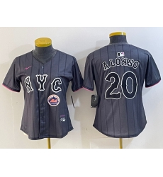 Women New York Mets 20 Pete Alonso Graphite 2024 City Connect Limited Stitched Baseball Jersey 1 2 Women New York Mets 20 Pete Alonso Graphite 2024 City Connect Limited Stitched Baseball Jersey 1 2