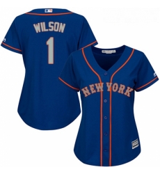 Womens Majestic New York Mets 1 Mookie Wilson Authentic Royal Blue Alternate Road Cool Base MLB Jersey Womens Majestic New York Mets 1 Mookie Wilson Authentic Royal Blue Alternate Road Cool Base MLB Jersey