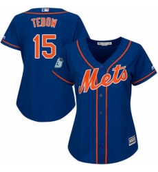 Womens Majestic New York Mets 15 Tim Tebow Authentic Royal Blue Alternate Home Cool Base MLB Jersey Womens Majestic New York Mets 15 Tim Tebow Authentic Royal Blue Alternate Home Cool Base MLB Jersey