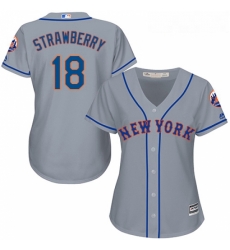 Womens Majestic New York Mets 18 Darryl Strawberry Authentic Grey Road Cool Base MLB Jersey Womens Majestic New York Mets 18 Darryl Strawberry Authentic Grey Road Cool Base MLB Jersey