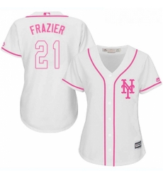 Womens Majestic New York Mets 21 Todd Frazier Replica White Fashion Cool Base MLB Jersey Womens Majestic New York Mets 21 Todd Frazier Replica White Fashion Cool Base MLB Jersey
