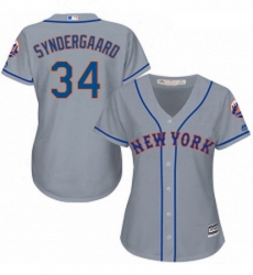 Womens Majestic New York Mets 34 Noah Syndergaard Authentic Grey Road Cool Base MLB Jersey Womens Majestic New York Mets 34 Noah Syndergaard Authentic Grey Road Cool Base MLB Jersey