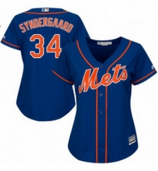 Womens Majestic New York Mets 34 Noah Syndergaard Authentic Royal Blue Alternate Home Cool Base MLB Jersey Womens Majestic New York Mets 34 Noah Syndergaard Authentic Royal Blue Alternate Home Cool Base MLB Jersey