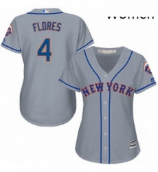 Womens Majestic New York Mets 4 Wilmer Flores Authentic Grey Road Cool Base MLB Jersey Womens Majestic New York Mets 4 Wilmer Flores Authentic Grey Road Cool Base MLB Jersey