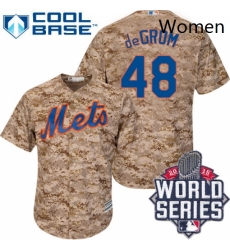 Womens Majestic New York Mets 48 Jacob deGrom Authentic Camo 2015 World Series MLB Jersey Womens Majestic New York Mets 48 Jacob deGrom Authentic Camo 2015 World Series MLB Jersey