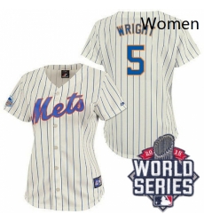 Womens Majestic New York Mets 5 David Wright Authentic CreamBlue Strip 2015 World Series MLB Jersey Womens Majestic New York Mets 5 David Wright Authentic CreamBlue Strip 2015 World Series MLB Jersey