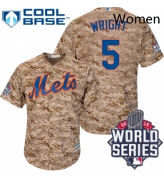 Womens Majestic New York Mets 5 David Wright Replica Camo 2015 World Series MLB Jersey Womens Majestic New York Mets 5 David Wright Replica Camo 2015 World Series MLB Jersey