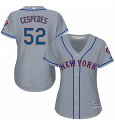 Womens Majestic New York Mets 52 Yoenis Cespedes Replica Grey Road Cool Base MLB Jersey Womens Majestic New York Mets 52 Yoenis Cespedes Replica Grey Road Cool Base MLB Jersey