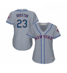 Womens New York Mets 23 Keon Broxton Authentic Grey Road Cool Base Baseball Jersey Womens New York Mets 23 Keon Broxton Authentic Grey Road Cool Base Baseball Jersey