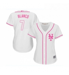 Womens New York Mets 7 Gregor Blanco Authentic White Fashion Cool Base Baseball Jersey Womens New York Mets 7 Gregor Blanco Authentic White Fashion Cool Base Baseball Jersey