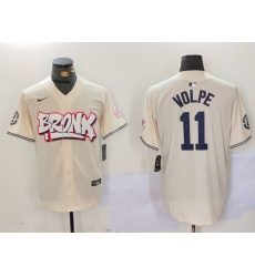 Men New York Yankees 11 Anthony Volpe Cream The Bronx Graffiti V2 Vapor Limited Stitched Baseball Jersey 2 Men New York Yankees 11 Anthony Volpe Cream The Bronx Graffiti V2 Vapor Limited Stitched Baseball Jersey 2