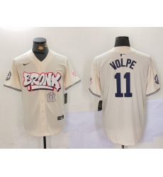 Men New York Yankees 11 Anthony Volpe Cream The Bronx Graffiti V2 Vapor Limited Stitched Baseball Jersey 3 Men New York Yankees 11 Anthony Volpe Cream The Bronx Graffiti V2 Vapor Limited Stitched Baseball Jersey 3