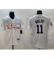 Men New York Yankees 11 Anthony Volpe White Bronx Graffiti Vapor Limited Stitched Baseball Jersey Men New York Yankees 11 Anthony Volpe White Bronx Graffiti Vapor Limited Stitched Baseball Jersey