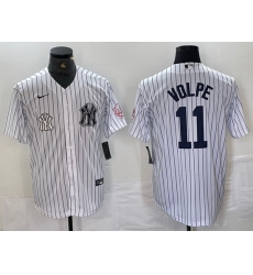 Men New York Yankees 11 Anthony Volpe White Cool Base Stitched Baseball JerseyS 11 Men New York Yankees 11 Anthony Volpe White Cool Base Stitched Baseball JerseyS 11