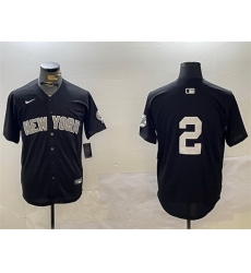 Men New York Yankees 2 Derek Jeter Black With Patch Limited Stitched Baseball Jersey Men New York Yankees 2 Derek Jeter Black With Patch Limited Stitched Baseball Jersey