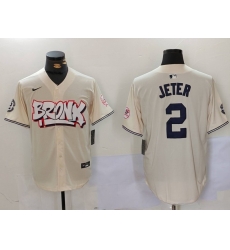Men New York Yankees 2 Derek Jeter Cream The Bronx Graffiti V2 Vapor Limited Stitched Baseball Jersey 6 Men New York Yankees 2 Derek Jeter Cream The Bronx Graffiti V2 Vapor Limited Stitched Baseball Jersey 6